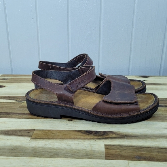 Naot Karenna Leather Comfort Sandals Brown Women’s Size 11 Open Toe Adjustable - Picture 1 of 11